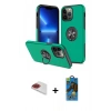 MARSİLYAN™- iPhone 13 Pro Max Kılıf Odak Form Prime - Siyah 18D Cam Ekran Koruyucu + Pers Alüminyum Kamera Lens - KI