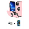 MARSİLYAN™- iPhone 13 Pro Max Kılıf Odak Form Prime - Siyah 18D Cam Ekran Koruyucu + Rainbow Kamera Lens Koruma Cam - MI
