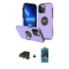 MARSİLYAN™- iPhone 13 Pro Max Kılıf Odak Form Prime - Siyah 18D Cam Ekran Koruyucu + Raze Metal Kamera Lens - GD
