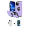 MARSİLYAN™- iPhone 13 Pro Max Kılıf Odak Form Prime - Siyah 18D Cam Ekran Koruyucu + Shine Kamera Lens - GD