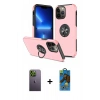 MARSİLYAN™- iPhone 13 Pro Max Kılıf Odak Form Prime - Siyah 18D Cam Ekran Koruyucu + Yeşil Neon Fosforlu Kamera Lens