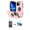 MARSİLYAN™- iPhone 13 Pro Max Kılıf Odak Form Prime - Siyah 3D Antistatik Cam Ekran Koruyucu + Neon Fosforlu Kamera Lens - BZ