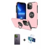 MARSİLYAN™- iPhone 13 Pro Max Kılıf Odak Form Prime - Siyah 3D Antistatik Cam Ekran Koruyucu + Neon Fosforlu Kamera Lens - YL