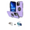 MARSİLYAN™- iPhone 13 Pro Max Kılıf Odak Form Prime - Siyah 3D Antistatik Cam Ekran Koruyucu + Pers Alüminyum Kamera Lens - GD