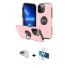 MARSİLYAN™- iPhone 13 Pro Max Kılıf Odak Form Prime - Siyah 3D Antistatik Cam Ekran Koruyucu + Pers Alüminyum Kamera Lens - GI