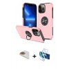 MARSİLYAN™- iPhone 13 Pro Max Kılıf Odak Form Prime - Siyah 3D Antistatik Cam Ekran Koruyucu + Pers Alüminyum Kamera Lens - GD