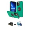 MARSİLYAN™- iPhone 13 Pro Max Kılıf Odak Form Prime - Siyah 3D Antistatik Cam Ekran Koruyucu + Raze Metal Kamera Lens - GD