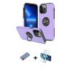MARSİLYAN™- iPhone 13 Pro Max Kılıf Odak Form Prime - Siyah 3D Antistatik Cam Ekran Koruyucu + Shine Kamera Lens Koruma Cam - PE