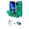 MARSİLYAN™- iPhone 13 Pro Max Kılıf Odak Form Prime - Siyah 3D Antistatik Cam Ekran Koruyucu + Shine Kamera Lens - GD