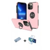 MARSİLYAN™- iPhone 13 Pro Max Kılıf Odak Form Prime - Siyah 3D Antistatik Cam Ekran Koruyucu + Shine Kamera Lens Koruma Cam - MI