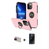 MARSİLYAN™- iPhone 13 Pro Max Kılıf Odak Form Prime - Siyah 3D Antistatik Hayalet Cam Ekran Koruyucu + Rainbow Kamera Lens Koruma Cam - KI