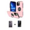 MARSİLYAN™- iPhone 13 Pro Max Kılıf Odak Form Prime - Siyah 3D Antistatik Hayalet Cam Ekran Koruyucu + Neon Fosforlu Kamera Lens - BZ