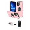 MARSİLYAN™- iPhone 13 Pro Max Kılıf Odak Form Prime - Siyah 3D Antistatik Hayalet Cam Ekran Koruyucu + Pers Alüminyum Kamera Lens - GI