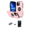 MARSİLYAN™- iPhone 13 Pro Max Kılıf Odak Form Prime - Siyah 3D Antistatik Hayalet Cam Ekran Koruyucu + Renkli Kamera Lens Koruma Cam - YL