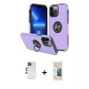MARSİLYAN™- iPhone 13 Pro Max Kılıf Odak Form Prime - Siyah 6D Mat Seramik Hayalet Nano Ekran Koruyucu + Gold Shine Kamera Lens