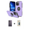 MARSİLYAN™- iPhone 13 Pro Max Kılıf Odak Form Prime - Siyah 6D Mat Seramik Hayalet Nano Ekran Koruyucu + Neon Fosforlu Kamera Lens - BZ