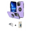 MARSİLYAN™- iPhone 13 Pro Max Kılıf Odak Form Prime - Siyah 6D Mat Seramik Hayalet Nano Ekran Koruyucu + Pers Alüminyum Kamera Lens - SABE