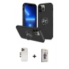 MARSİLYAN™- iPhone 13 Pro Max Kılıf Odak Form Prime - Siyah Bilvis 3D Cam Ekran Koruyucu + Shine Kamera Lens - GD