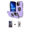 MARSİLYAN™- iPhone 13 Pro Max Kılıf Odak Form Prime - Siyah Bilvis 3D Cam Ekran Koruyucu + Neon Fosforlu Kamera Lens - MI