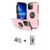MARSİLYAN™- iPhone 13 Pro Max Kılıf Odak Form Prime - Siyah Bilvis 3D Cam Ekran Koruyucu + Rainbow Kamera Lens Koruma Cam - REGD