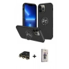MARSİLYAN™- iPhone 13 Pro Max Kılıf Odak Form Prime - Siyah Bilvis 3D Cam Ekran Koruyucu + Raze Metal Kamera Lens - GD