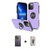 MARSİLYAN™- iPhone 13 Pro Max Kılıf Odak Form Prime - Siyah Bilvis 3D Cam Ekran Koruyucu + Neon Fosforlu Kamera Lens - YL