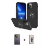 MARSİLYAN™- iPhone 13 Pro Max Kılıf Odak Form Prime - Siyah Bilvis 3D Cam Ekran Koruyucu + Neon Fosforlu Kamera Lens - YL
