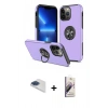 MARSİLYAN™- iPhone 13 Pro Max Kılıf Odak Form Prime - Siyah Bilvis 3D Mat Cam Ekran Koruyucu + Pers Alüminyum Kamera Lens - LT