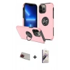 MARSİLYAN™- iPhone 13 Pro Max Kılıf Odak Form Prime - Siyah Bilvis 3D Mat Cam Ekran Koruyucu + Rainbow Kamera Lens Koruma Cam - KI