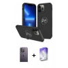 MARSİLYAN™- iPhone 13 Pro Max Kılıf Odak Form Prime - Siyah Bilvis 5in1 3D Magic Cam Ekran Koruyucu + Neon Fosforlu Kamera Lens - BZ