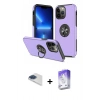 MARSİLYAN™- iPhone 13 Pro Max Kılıf Odak Form Prime - Siyah Bilvis 5in1 3D Magic Cam Ekran Koruyucu + Lacivert Pers Alüminyum Kamera Lens