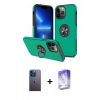 MARSİLYAN™- iPhone 13 Pro Max Kılıf Odak Form Prime - Siyah Bilvis 5in1 3D Magic Cam Ekran Koruyucu + Neon Fosforlu Kamera Lens - MI