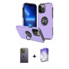 MARSİLYAN™- iPhone 13 Pro Max Kılıf Odak Form Prime - Siyah Bilvis 5in1 3D Magic Cam Ekran Koruyucu + Neon Fosforlu Kamera Lens - YL