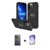 MARSİLYAN™- iPhone 13 Pro Max Kılıf Odak Form Prime - Siyah Bilvis 5in1 3D Magic Cam Ekran Koruyucu + Neon Fosforlu Kamera Lens - YL