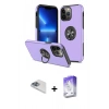 MARSİLYAN™- iPhone 13 Pro Max Kılıf Odak Form Prime - Siyah Bilvis 5in1 3D Magic Cam Ekran Koruyucu + Pers Alüminyum Kamera Lens - SABE