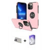MARSİLYAN™- iPhone 13 Pro Max Kılıf Odak Form Prime - Siyah Bilvis 5in1 3D Magic Cam Ekran Koruyucu + Rainbow Kamera Lens Koruma Cam - MR