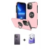 MARSİLYAN™- iPhone 13 Pro Max Kılıf Odak Form Prime - Siyah Bilvis 5in1 5D Magic Hayalet Cam Ekran Koruyucu + Neon Fosforlu Kamera Lens - BZ