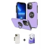 MARSİLYAN™- iPhone 13 Pro Max Kılıf Odak Form Prime - Siyah Bilvis 5in1 5D Magic Hayalet Cam Ekran Koruyucu + Shine Kamera Lens - GD