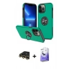 MARSİLYAN™- iPhone 13 Pro Max Kılıf Odak Form Prime - Siyah Bilvis 5in1 5D Magic Hayalet Cam Ekran Koruyucu + Raze Metal Kamera Lens - GD