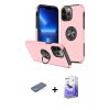 MARSİLYAN™- iPhone 13 Pro Max Kılıf Odak Form Prime - Siyah Bilvis 5in1 5D Magic Hayalet Cam Ekran Koruyucu + Yeşil Renkli Kamera Lens Koruma Cam
