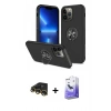 MARSİLYAN™- iPhone 13 Pro Max Kılıf Odak Form Prime - Siyah Bilvis 5in1 5D Magic Hayalet Cam Ekran Koruyucu + Raze Metal Kamera Lens - GD