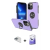 MARSİLYAN™- iPhone 13 Pro Max Kılıf Odak Form Prime - Siyah Bilvis 5in1 5D Magic Hayalet Cam Ekran Koruyucu + Pers Alüminyum Kamera Lens - SABE