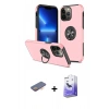 MARSİLYAN™- iPhone 13 Pro Max Kılıf Odak Form Prime - Siyah Bilvis 5in1 5D Magic Hayalet Cam Ekran Koruyucu + Turuncu Renkli Kamera Lens Koruma Cam