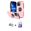 MARSİLYAN™- iPhone 13 Pro Max Kılıf Odak Form Prime - Siyah Bilvis 5in1 5D Magic Hayalet Cam Ekran Koruyucu + Rainbow Kamera Lens Koruma Cam - MR