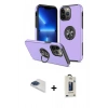 MARSİLYAN™- iPhone 13 Pro Max Kılıf Odak Form Prime - Siyah Bilvis Hayalet Cam Ekran Koruyucu + Pers Alüminyum Kamera Lens - LT