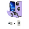 MARSİLYAN™- iPhone 13 Pro Max Kılıf Odak Form Prime - Siyah Bilvis Hayalet Cam Ekran Koruyucu + Rainbow Kamera Lens Koruma Cam - MI