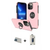 MARSİLYAN™- iPhone 13 Pro Max Kılıf Odak Form Prime - Siyah Bilvis Hayalet Cam Ekran Koruyucu + Rainbow Kamera Lens Koruma Cam - MI