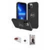 MARSİLYAN™- iPhone 13 Pro Max Kılıf Odak Form Prime - Siyah Bilvis Hayalet Cam Ekran Koruyucu + Pers Alüminyum Kamera Lens - KI