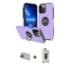 MARSİLYAN™- iPhone 13 Pro Max Kılıf Odak Form Prime - Siyah Bilvis Hayalet Cam Ekran Koruyucu + Rainbow Kamera Lens Koruma Cam - MR