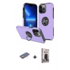 MARSİLYAN™- iPhone 13 Pro Max Kılıf Odak Form Prime - Siyah Bilvis Hayalet Cam Ekran Koruyucu + Renkli Kamera Lens Koruma Cam - TU